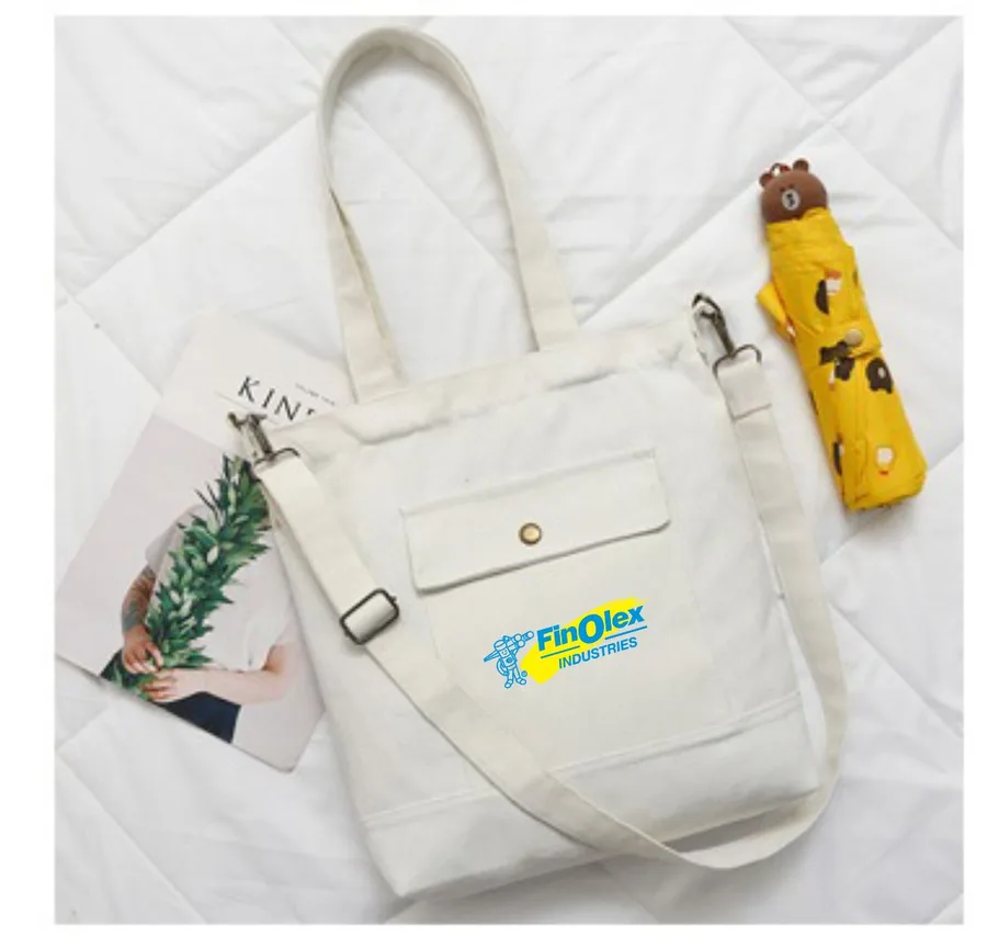 Canvas tote, flap pocket, crossbody (CNS-11)