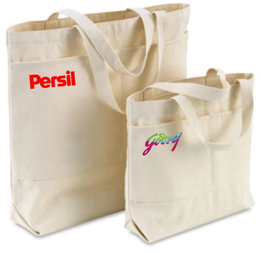 Canvas shopper, pocket, two sizes (CNS-15)