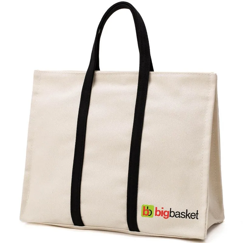 Canvas shopper, black webbing handles (CNS-18)