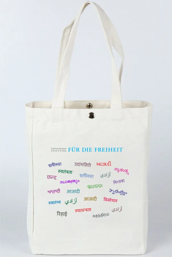 Canvas tote, long handles, wide print (CNS-23)
