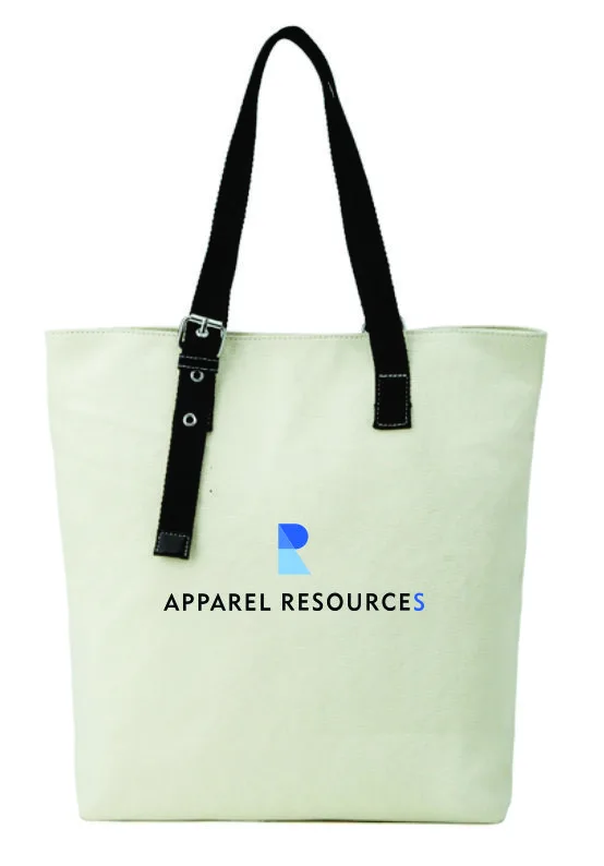 Canvas tote, mint, buckle handles (CNS-30)