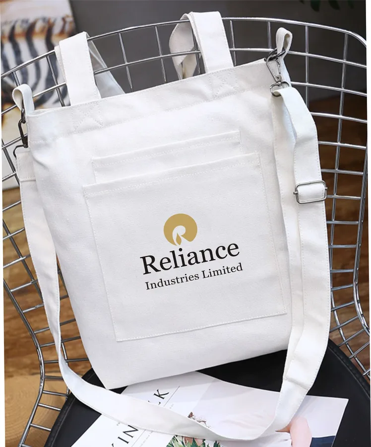 Canvas tote, pocket, crossbody, white (CNS-32)