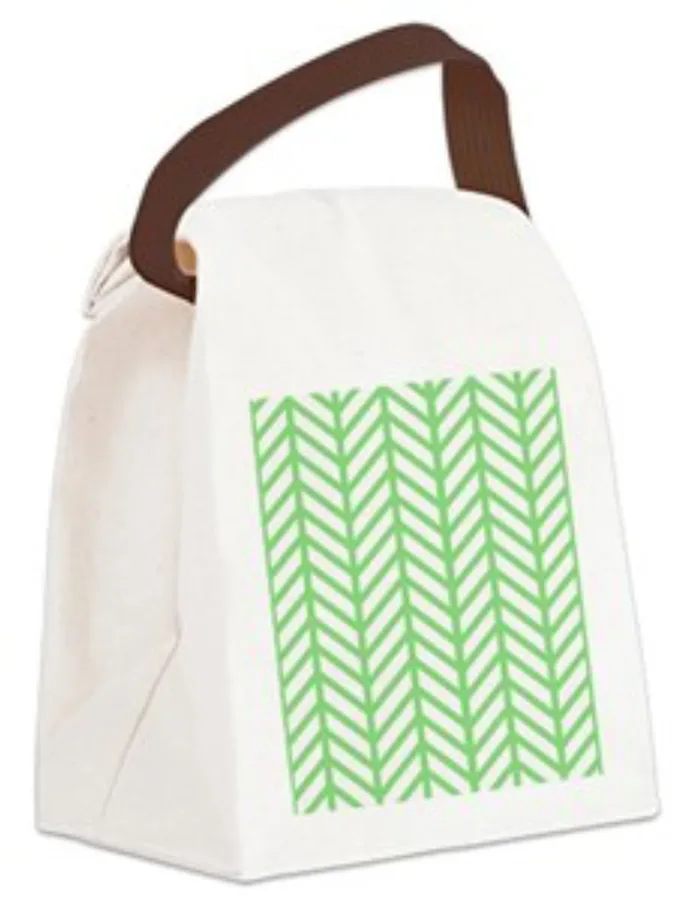 Canvas lunch bag, leather handle (CNS-35)