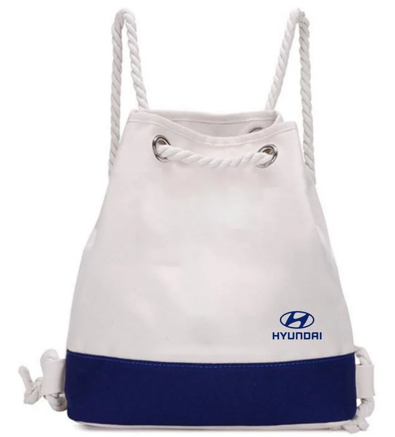 Canvas drawstring backpack, navy base (CNS-39)