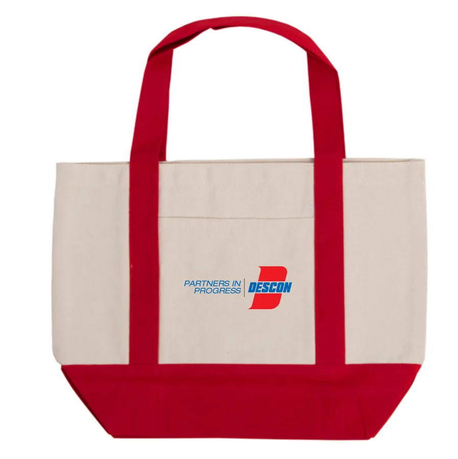 Canvas boat tote, red trim (CNS-53)