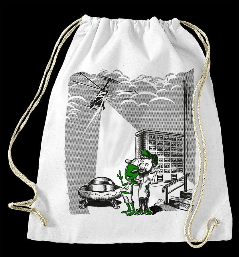 Canvas drawstring bag, illustrated (CNS-62)