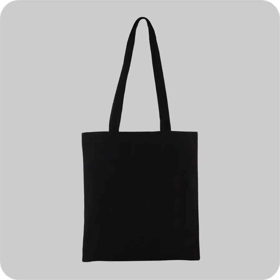 Canvas tote, black, long handles (CNS-91)