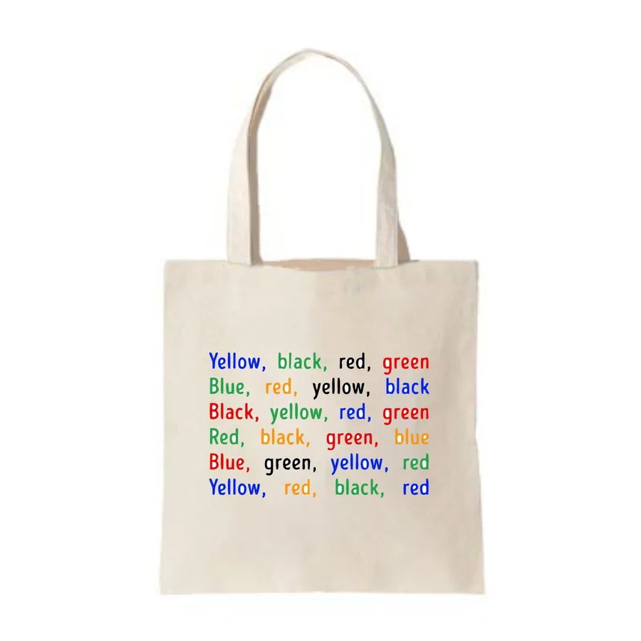 Natural cotton tote, text print (CTN-13)