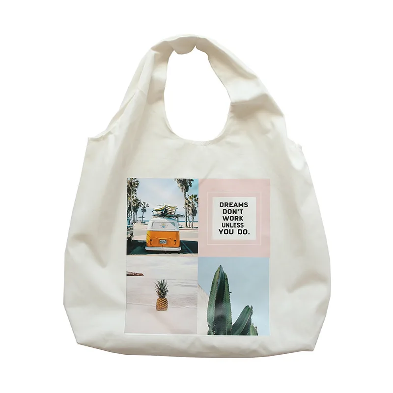 Cotton hobo tote, round handle (CTN-31)