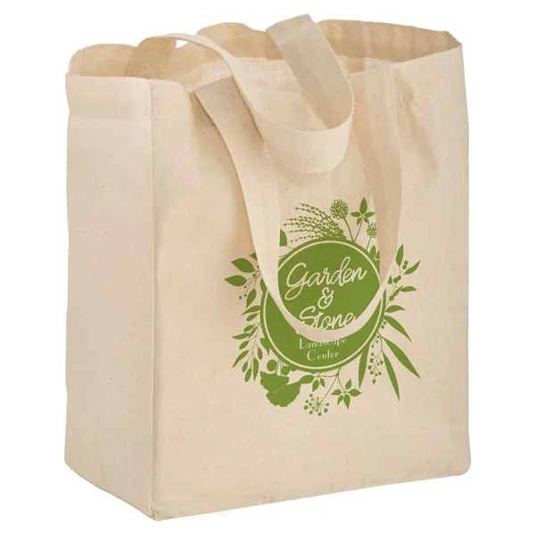 Natural cotton grocery bag, box gusset (CTN-35)