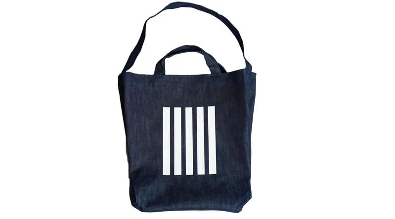 Denim lunch bag, small, stripes (DNM-44)