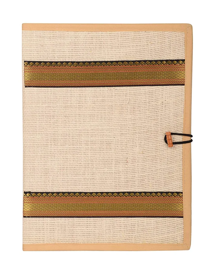 Jute folder, woven bands, toggle (FDR-06)