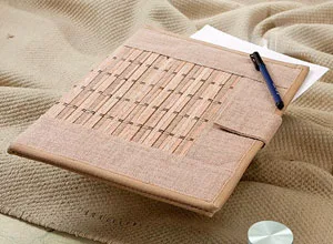 Jute folder, woven strip, pen loop (FDR-09)