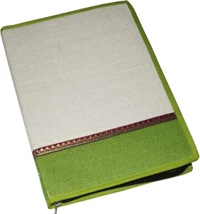Folder, green and cream, zip (FDR-11)