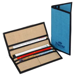 Jute stationery folder, pen slots (FDR-23)