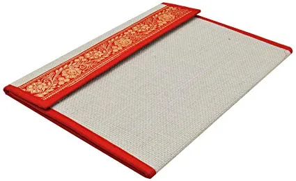 Jute folder, red trim, printed edge (FDR-29)