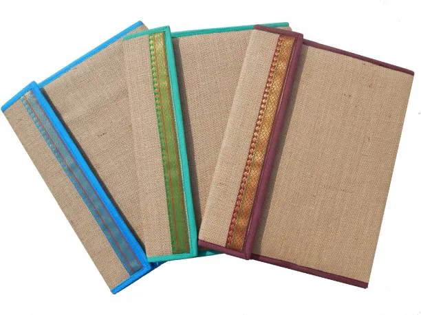 Jute folders, coloured edges, set (FDR-31)