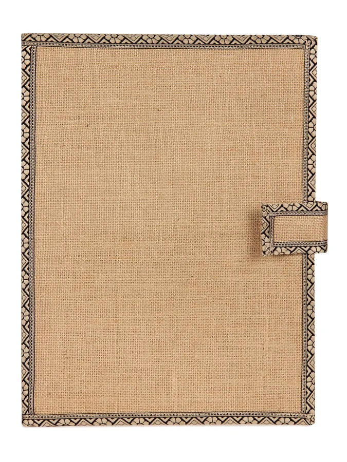 Jute folder, printed border, tab (FDR-37)