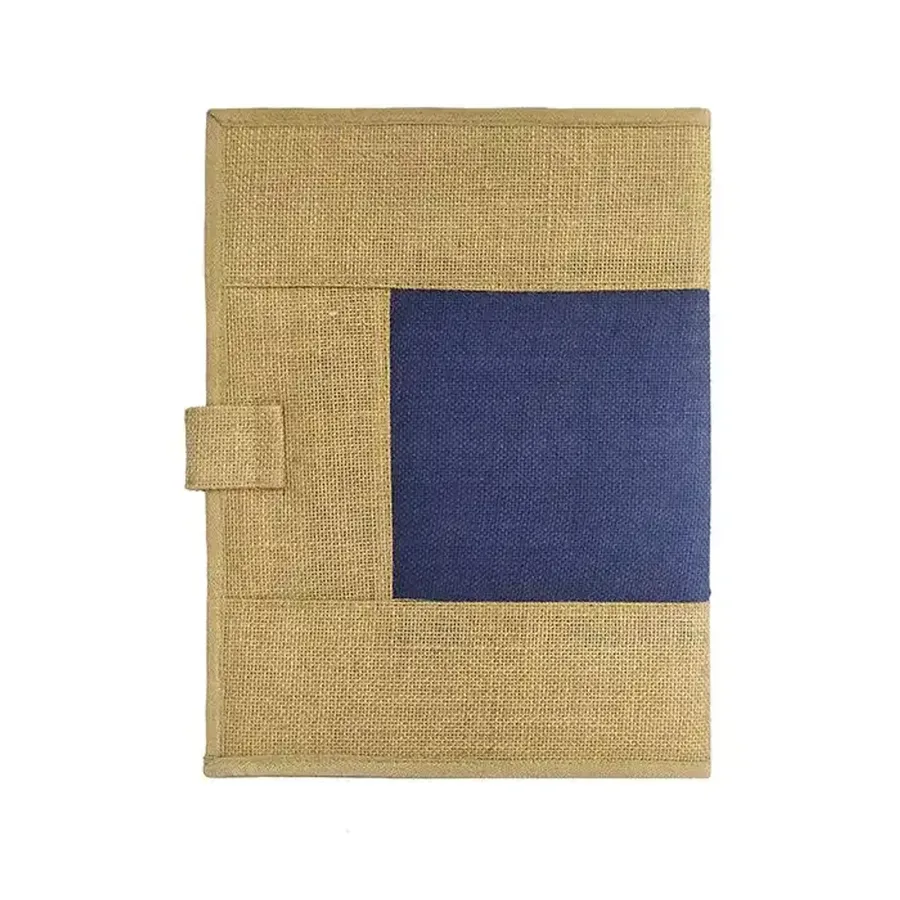 Jute folder, navy panel, A4 (FDR-41)