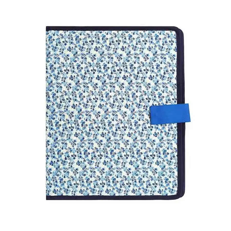 Cotton folder, blue floral, A4 (FDR-47)