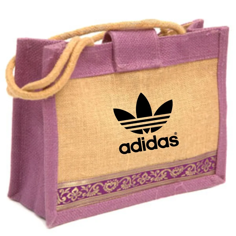 Jute shopper, coloured with rope handles (JTE-06)