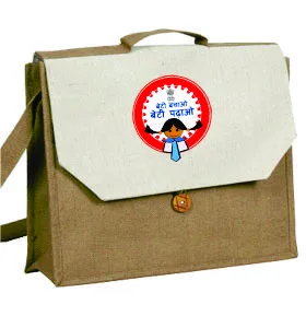 Jute satchel, cream flap (JTE-43)