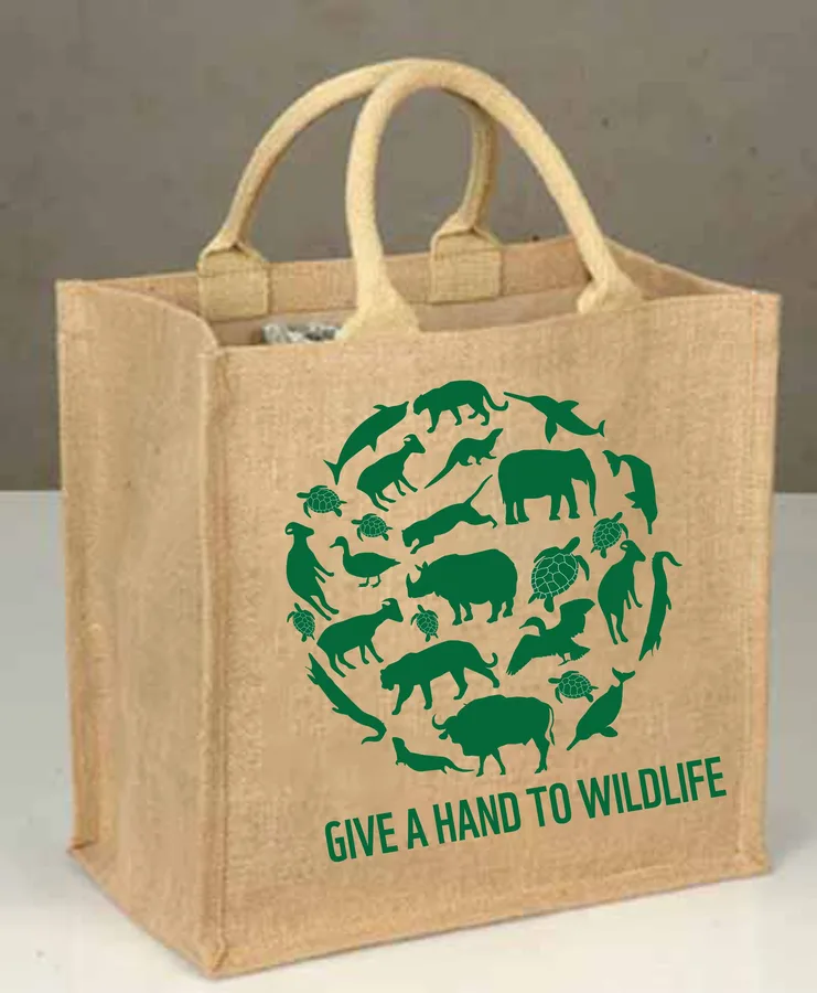 Jute shopper, rope handles, large print (JTE-52)