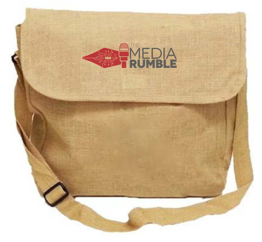Jute messenger, button flap, strap (JTE-62)