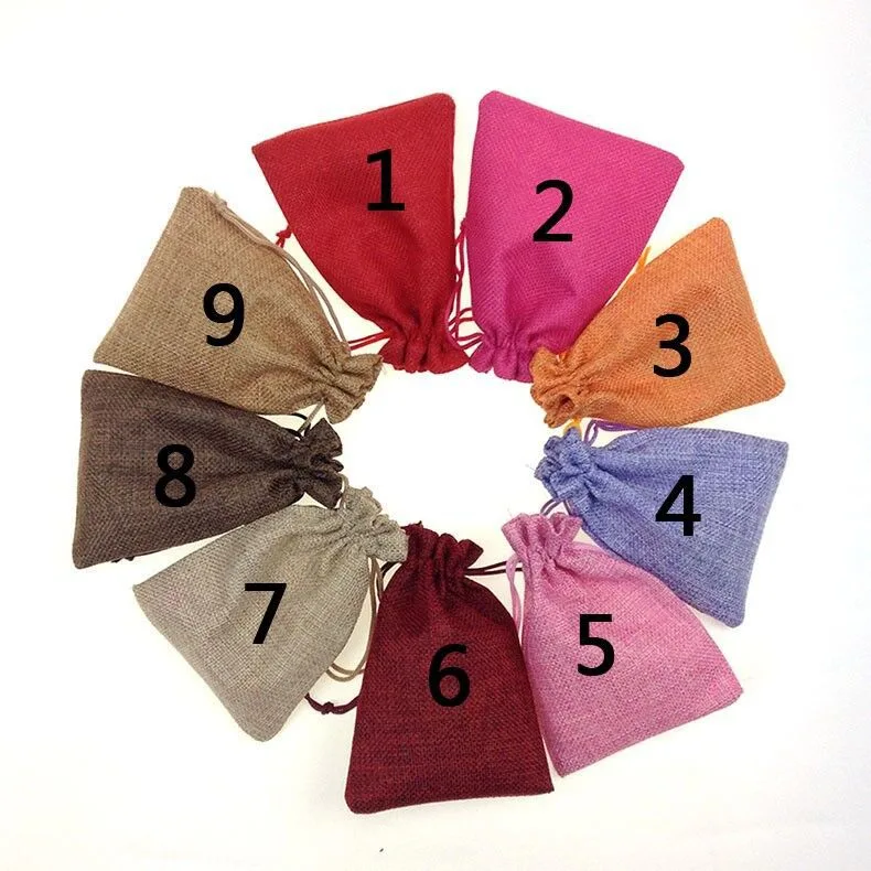 Jute mini pouches, colours (PCH-07)