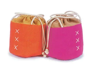 Jute and cotton drawstring bags, colours (PCH-11)