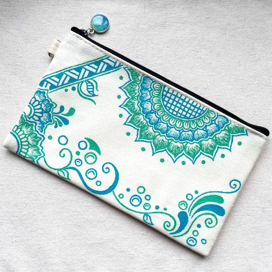 Cotton zip pouch, printed (PCH-19)