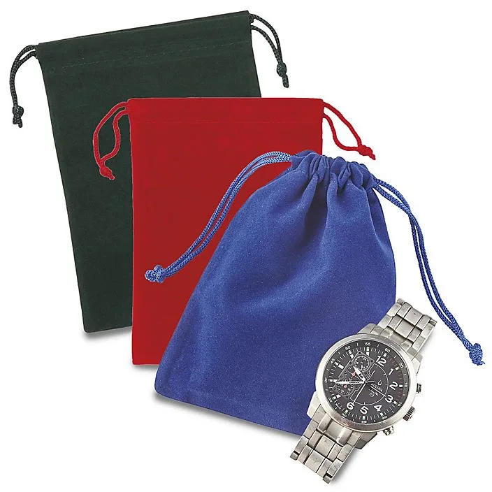 Velvet drawstring pouches, colours (PCH-24)