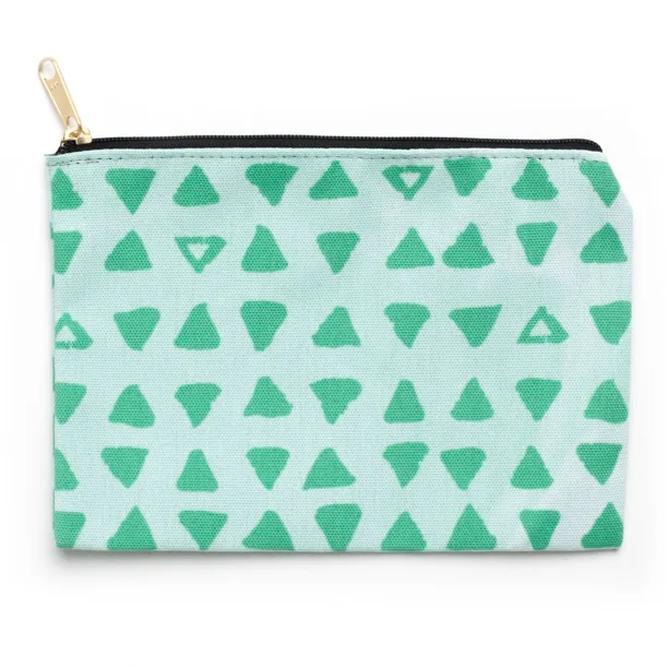 Cotton zip pouch, pattern print, flat (PCH-27)