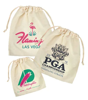 Cotton drawstring pouches, printed, small (PCH-28)