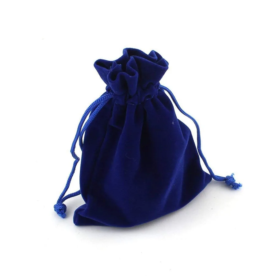 Velvet drawstring pouch, blue (PCH-29)