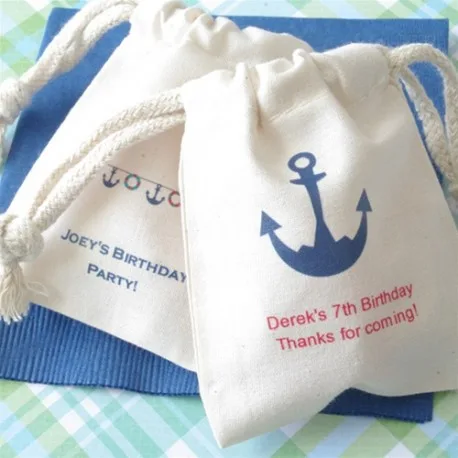 Cotton drawstring pouches, party favour (PCH-30)
