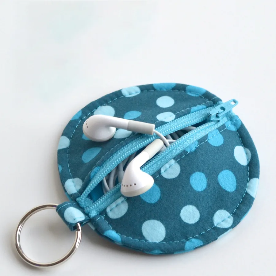 Coin pouch, round, zip, key ring (PCH-33)